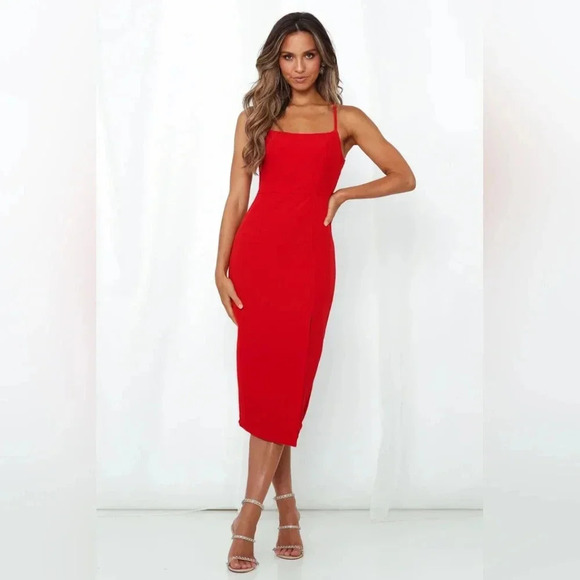 Hello Molly Dresses & Skirts - DEAR EMILIA HAVE THE LAST DANCE MIDI DRESS RED